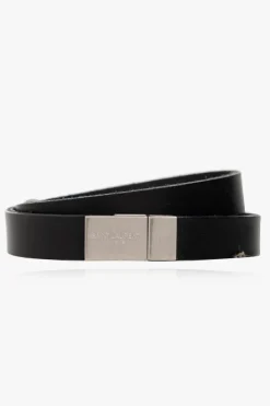 Saint Laurent BLACK Leather bracelet with logo