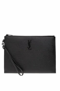 Saint Laurent BLACK Leather tablet case