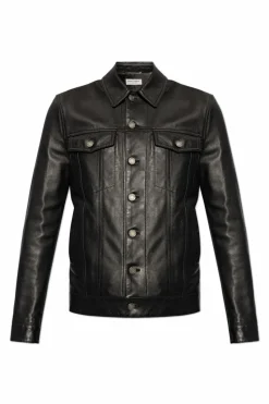 Saint Laurent BLACK Leather jacket with pockets