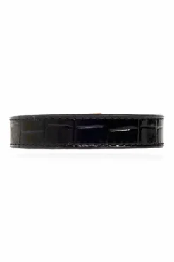Saint Laurent BLACK Leather bracelet