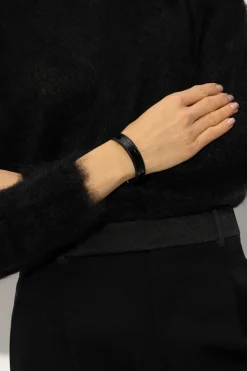 Saint Laurent BLACK Leather bracelet