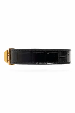 Saint Laurent BLACK Leather bracelet