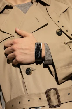Saint Laurent BLACK Leather bracelet