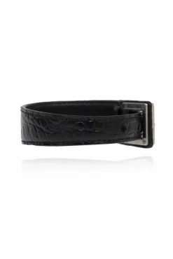 Saint Laurent BLACK Leather bracelet