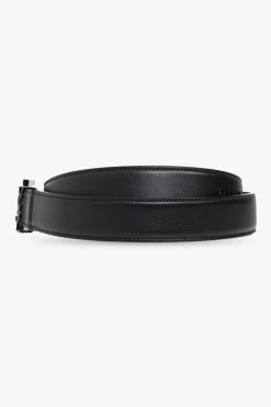 Saint Laurent BLACK Leather belt with logo