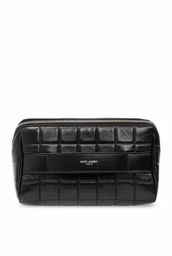 Saint Laurent BLACK Leather wash bag