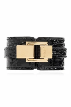 Saint Laurent BLACK Leather bracelet