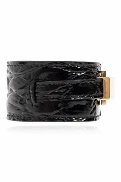 Saint Laurent BLACK Leather bracelet