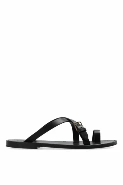 Saint Laurent BLACK Leather slippers