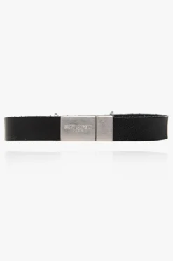 Saint Laurent BLACK Leather bracelet with logo