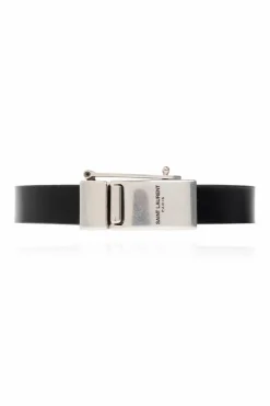 Saint Laurent BLACK Leather bracelet
