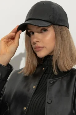 Saint Laurent BLACK Leather cap