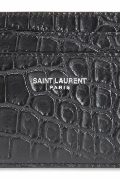 Saint Laurent BLACK Leather card case