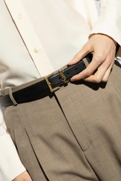 Saint Laurent BLACK Logo belt