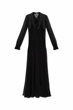 Saint Laurent BLACK Long silk dress