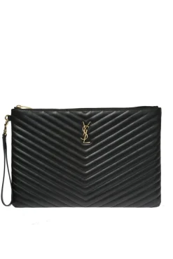 Saint Laurent BLACK 'Monogram' clutch