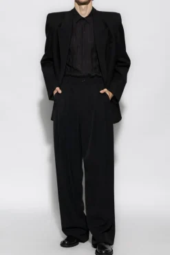 Saint Laurent BLACK Monogrammed silk shirt