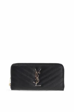 Saint Laurent BLACK 'Monogram' Leather Wallet