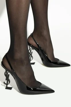 Saint Laurent BLACK ‘Opyum’ pumps with logo heel