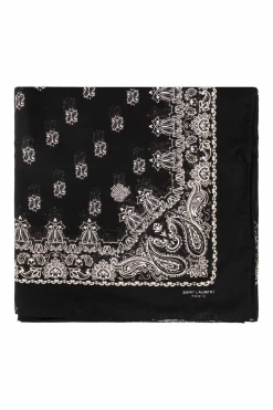 Saint Laurent BLACK Paisley scarf