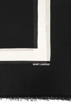 Saint Laurent BLACK Patterned shawl
