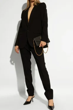 Saint Laurent BLACK Pleat-front trousers
