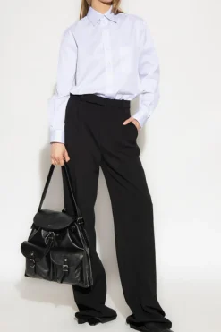Saint Laurent BLACK Pleat-front trousers