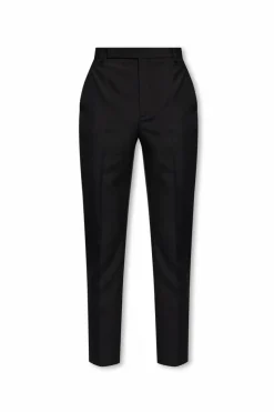 Saint Laurent BLACK Pleat-front trousers