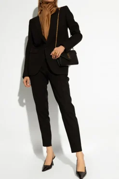 Saint Laurent BLACK Pleat-front trousers