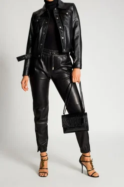Saint Laurent BLACK Rib-knit turtleneck sweater