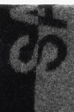 Saint Laurent BLACK Scarf with logo