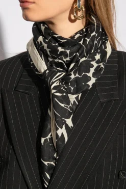 Saint Laurent BLACK Scarf with logo