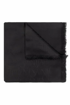 Saint Laurent BLACK Scarf with logo