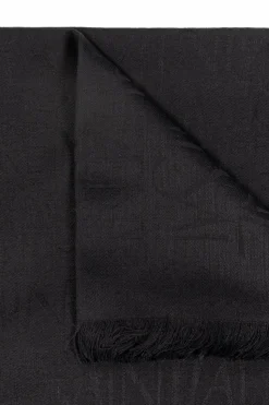 Saint Laurent BLACK Scarf with logo
