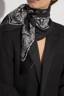 Saint Laurent BLACK Scarf with a 'paisley' motif