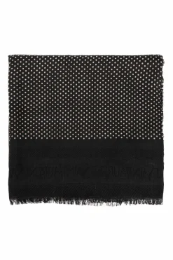 Saint Laurent BLACK Shawl with polka dots