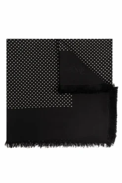 Saint Laurent BLACK Shawl with frayed edges