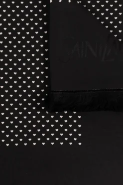 Saint Laurent BLACK Shawl with frayed edges