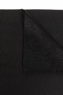 Saint Laurent BLACK Shawl with logo