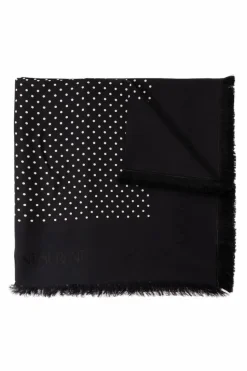 Saint Laurent BLACK Shawl with frayed edges