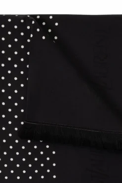 Saint Laurent BLACK Shawl with frayed edges