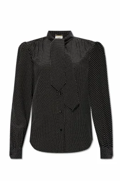 Saint Laurent BLACK Shirt with dotted pattern