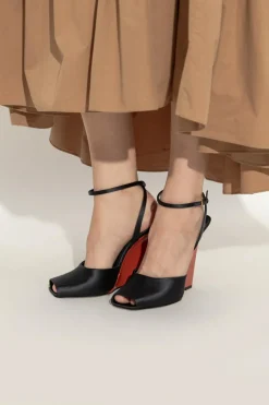 Saint Laurent BLACK Shoes La Scandale on Wedge