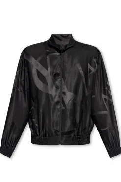 Saint Laurent BLACK Silk jacket with logo