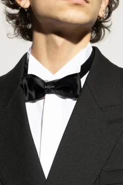 Saint Laurent BLACK Silk bow tie