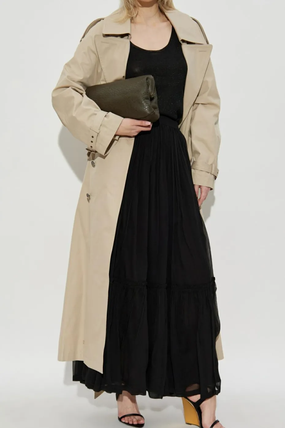 Saint Laurent BLACK Silk skirt