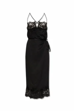 Saint Laurent BLACK Silk slip dress