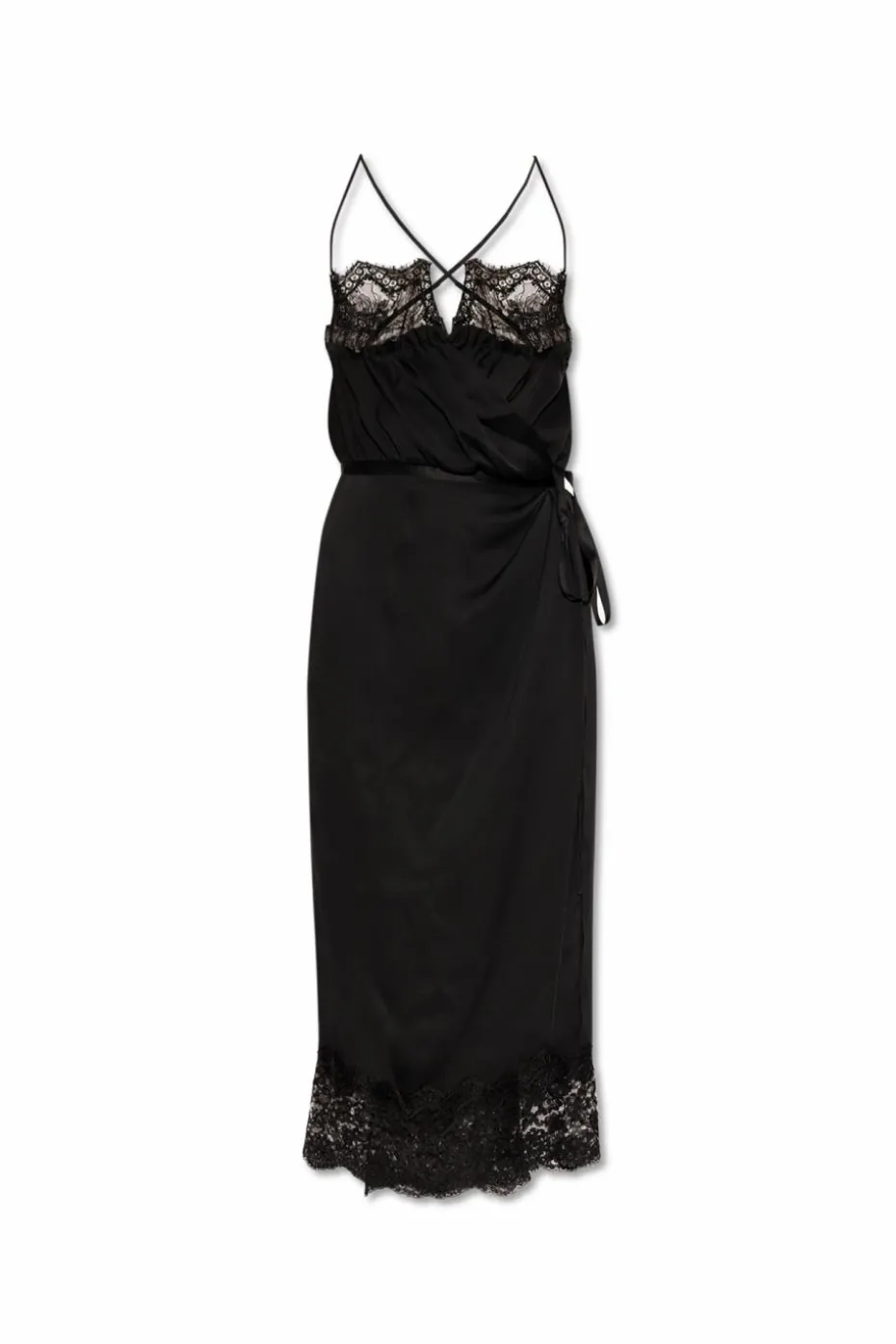 Saint Laurent BLACK Silk slip dress