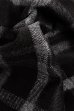 Saint Laurent BLACK Silk-cashmere check scarf