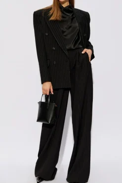Saint Laurent BLACK Striped pattern trousers